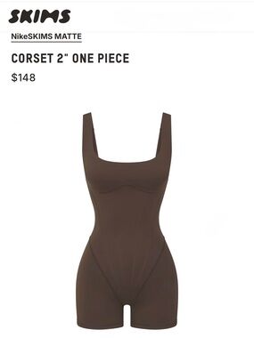 SKIMS Matte Corset One-Piece Bodysuit - Chocolate Brown ***Sold Out in size S***